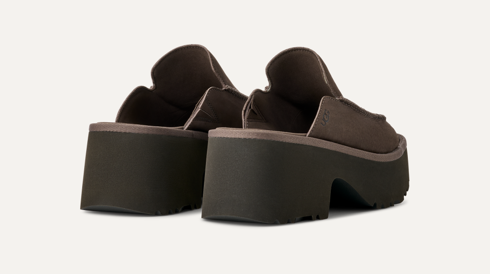 UGG® Women's New Heights Slide Nubuck Sandals in Molasses, Size 5