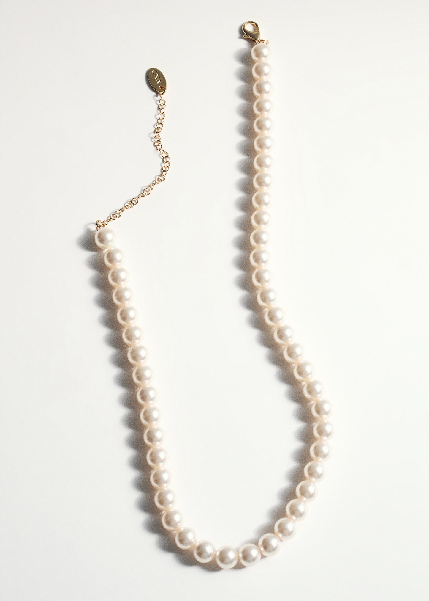MANGO - Crystal pearl necklace white - One size - Woman