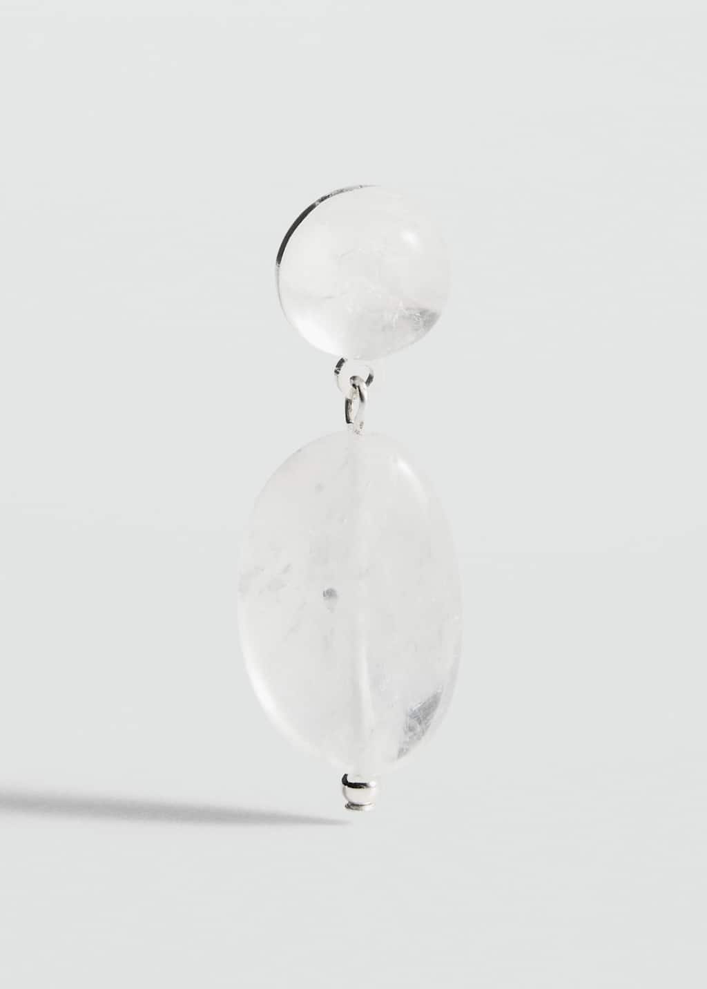 MANGO - Stone pendant earrings silver - One size - Woman