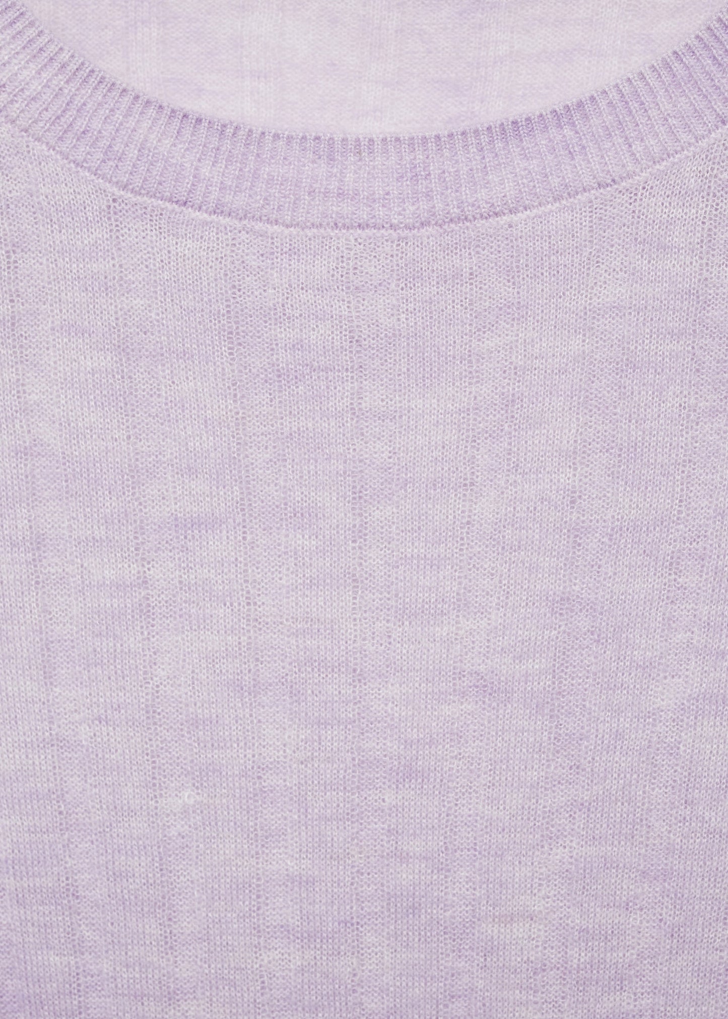 MANGO - Ribbed round-neck sweater light/pastel purple - L - Woman