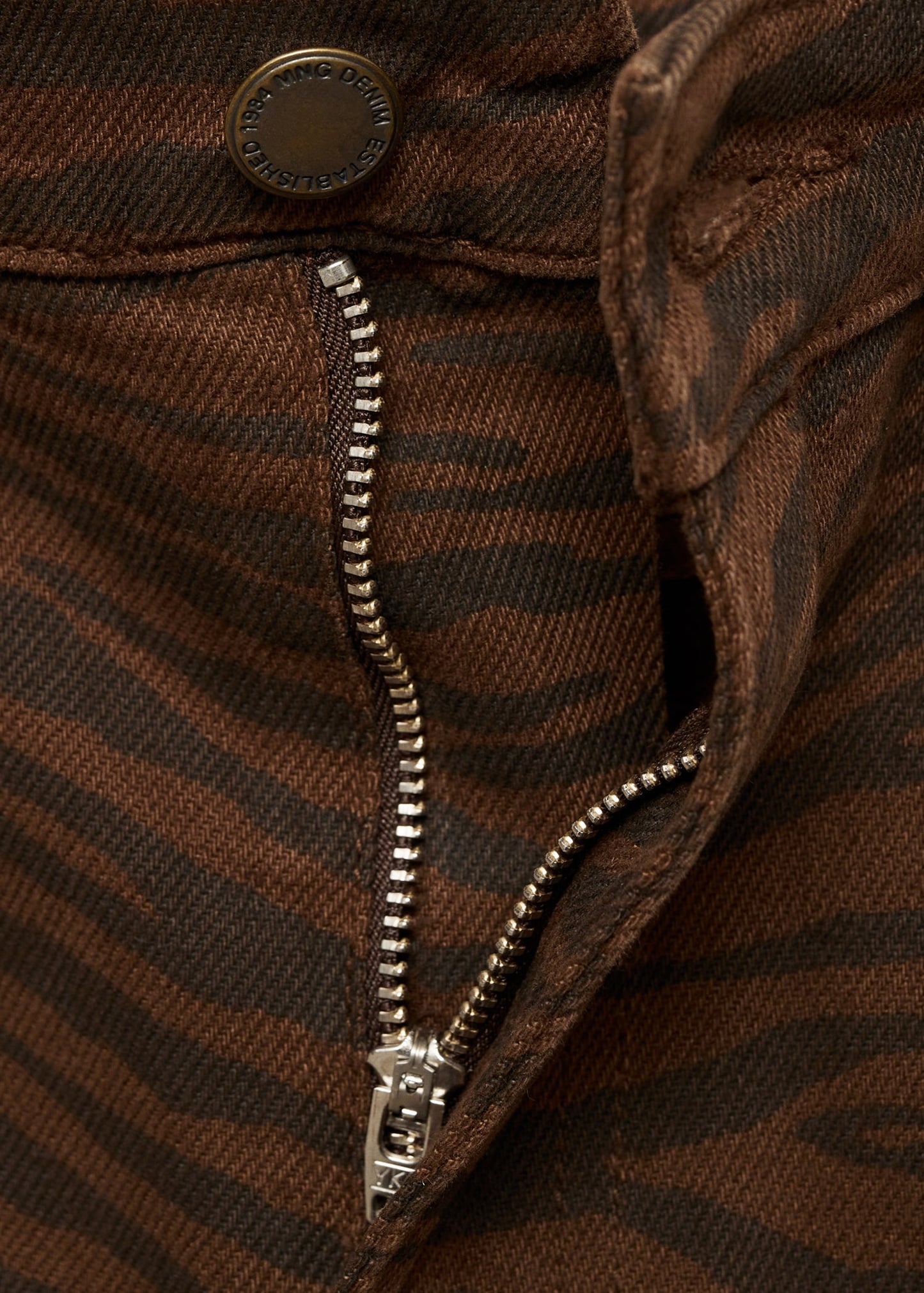 MANGO - Zebra-print straight-fit jeans chocolate - 14 - Woman
