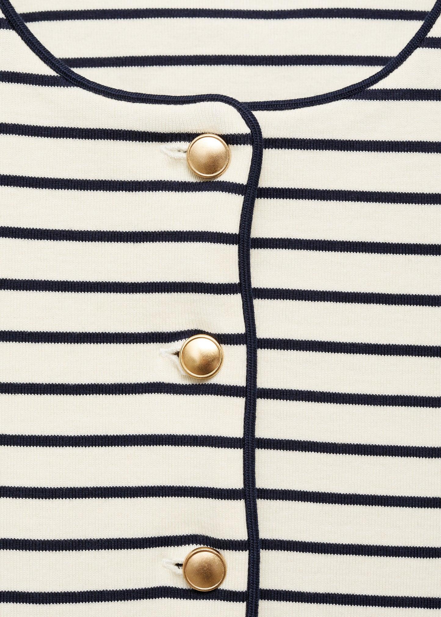 MANGO - Stripped knit cardigan ecru - S - Woman