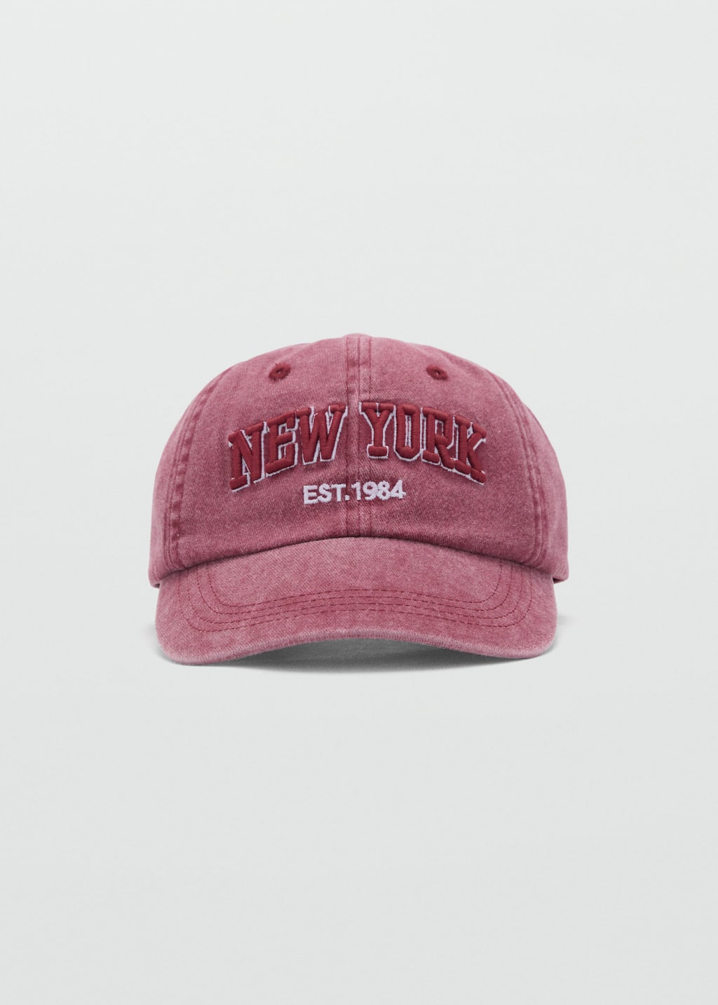 MANGO TEEN - Denim cap with visor maroon - One size - Teenage girl
