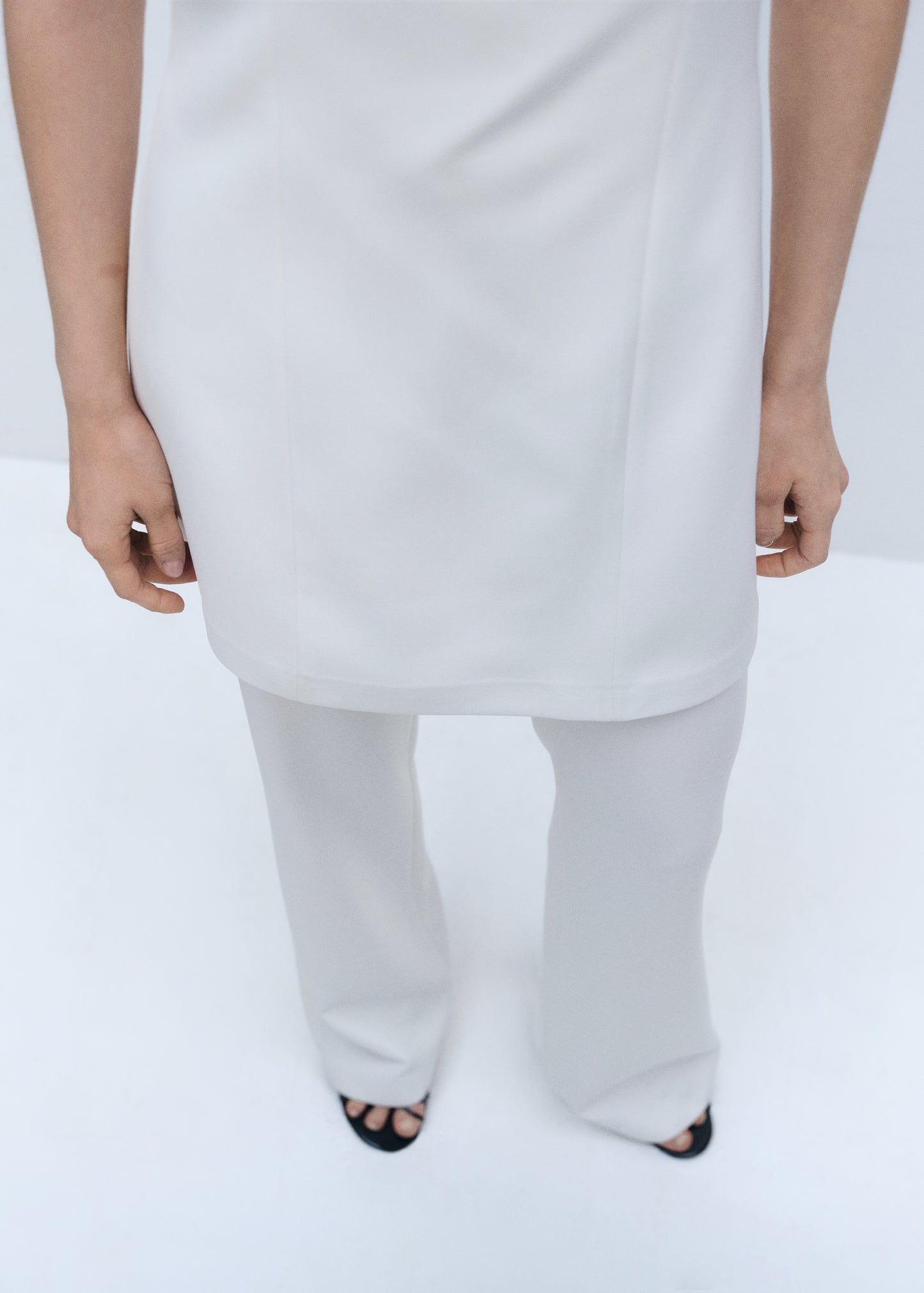 MANGO - Combined strapless jumpsuit ecru - XL - Woman