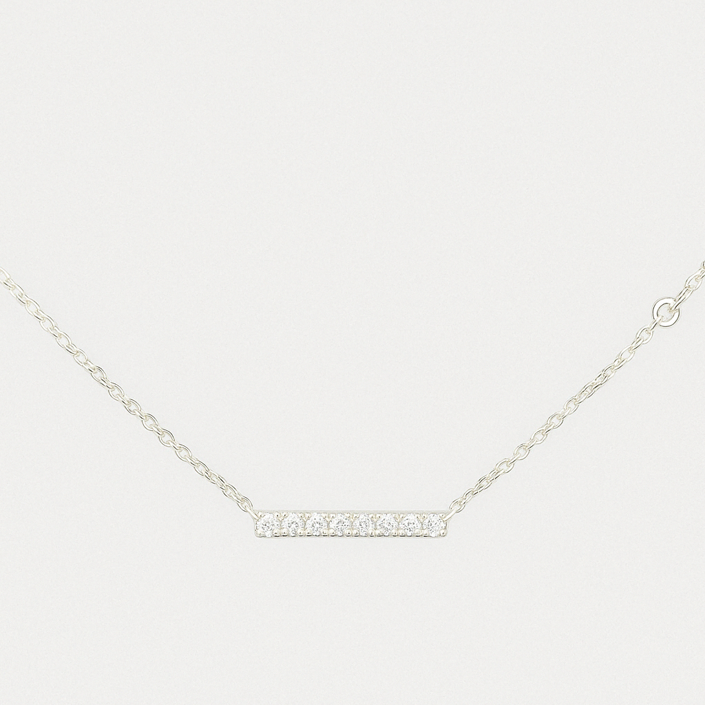 Tai Silver Bar Necklace - Silver