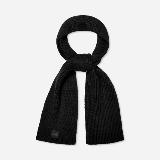 UGG® Chunky Rib Scarf Knit Scarves in Black