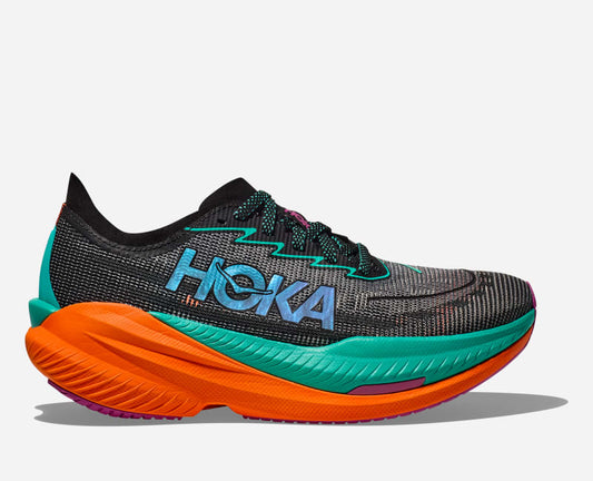 HOKA Women's Mach X 2 Shoes in Black/Electric Aqua, Size 10