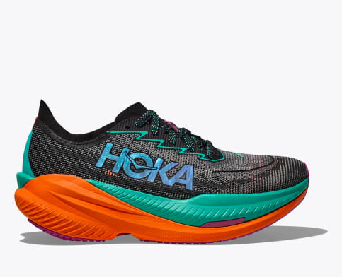 HOKA Women's Mach X 2 Shoes in Black/Electric Aqua, Size 10