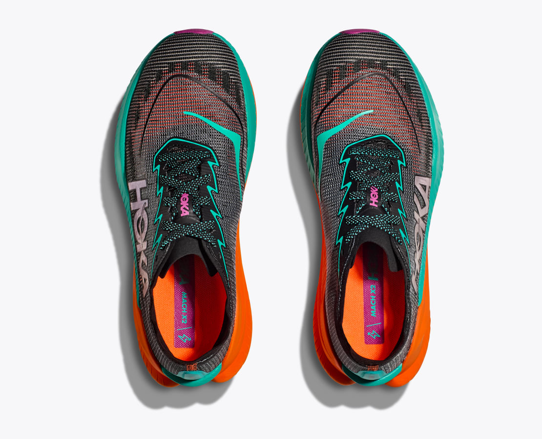 HOKA Women's Mach X 2 Shoes in Black/Electric Aqua, Size 10