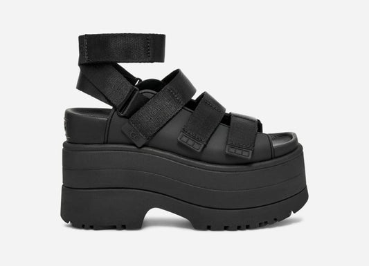 UGG® Women's GoldenRise Synthetic/Textile/Recycled Materials Sandals in Black, Size 7