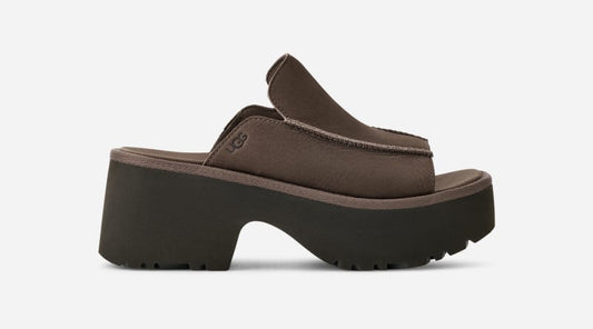 UGG® Women's New Heights Slide Nubuck Sandals in Molasses, Size 5