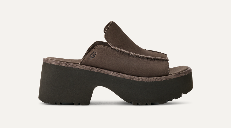 UGG® Women's New Heights Slide Nubuck Sandals in Molasses, Size 5