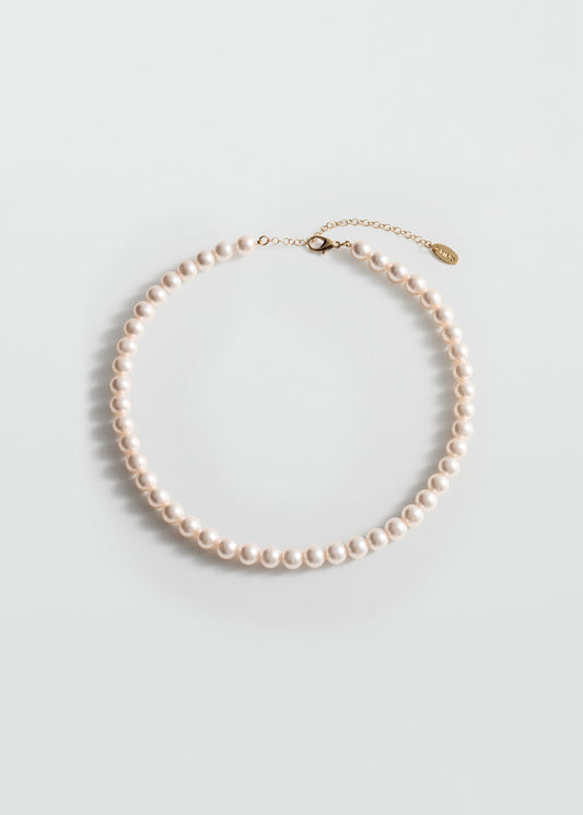 MANGO - Crystal pearl necklace white - One size - Woman