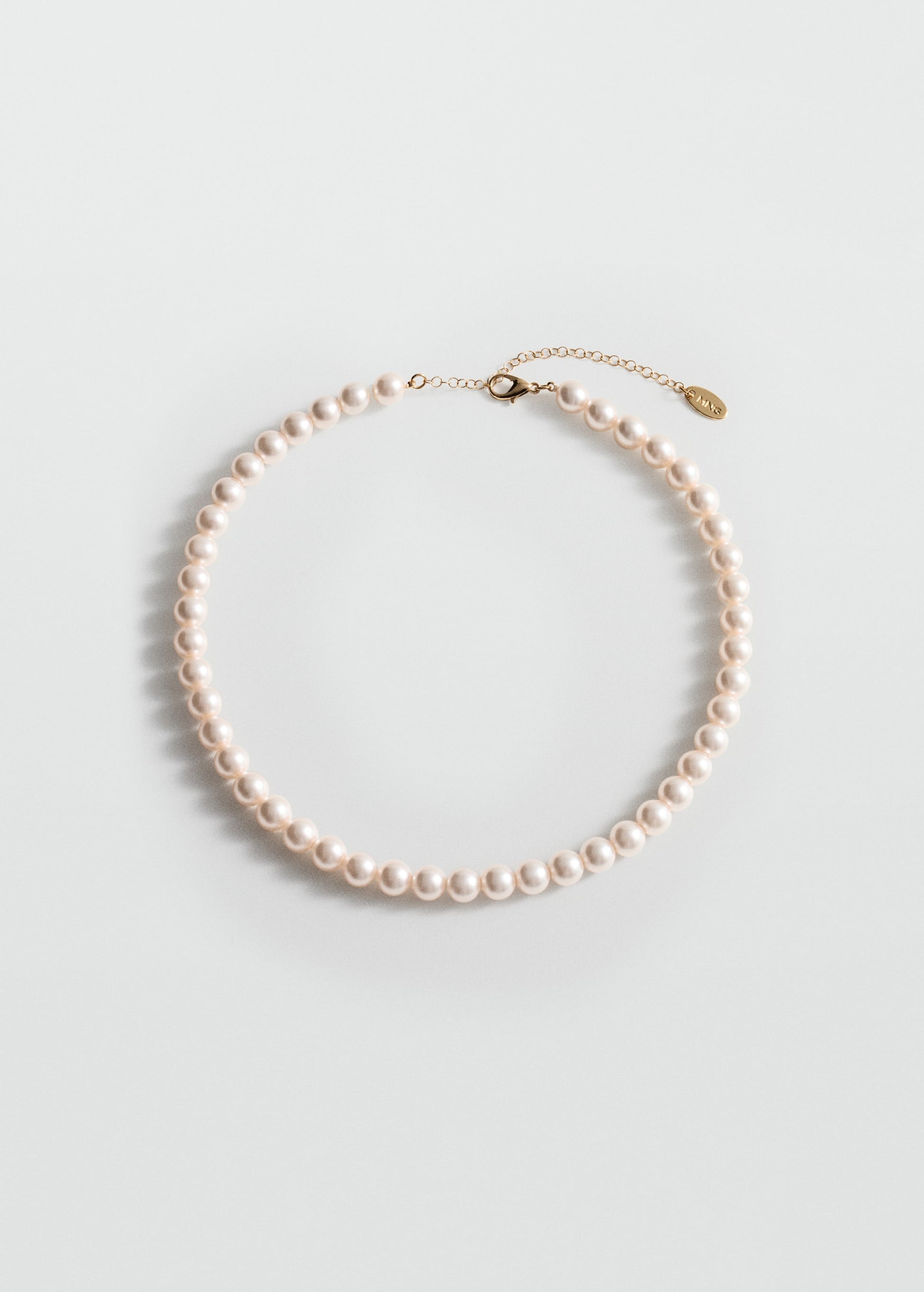 MANGO - Crystal pearl necklace white - One size - Woman