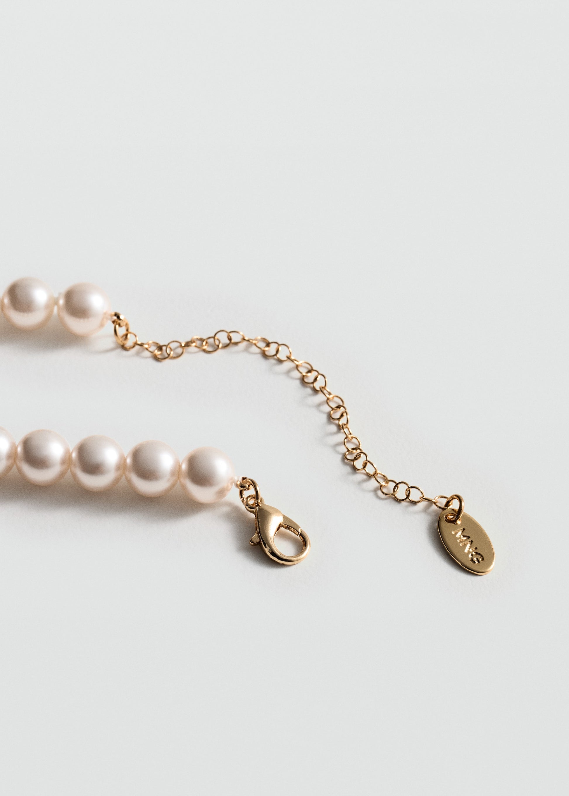MANGO - Crystal pearl necklace white - One size - Woman