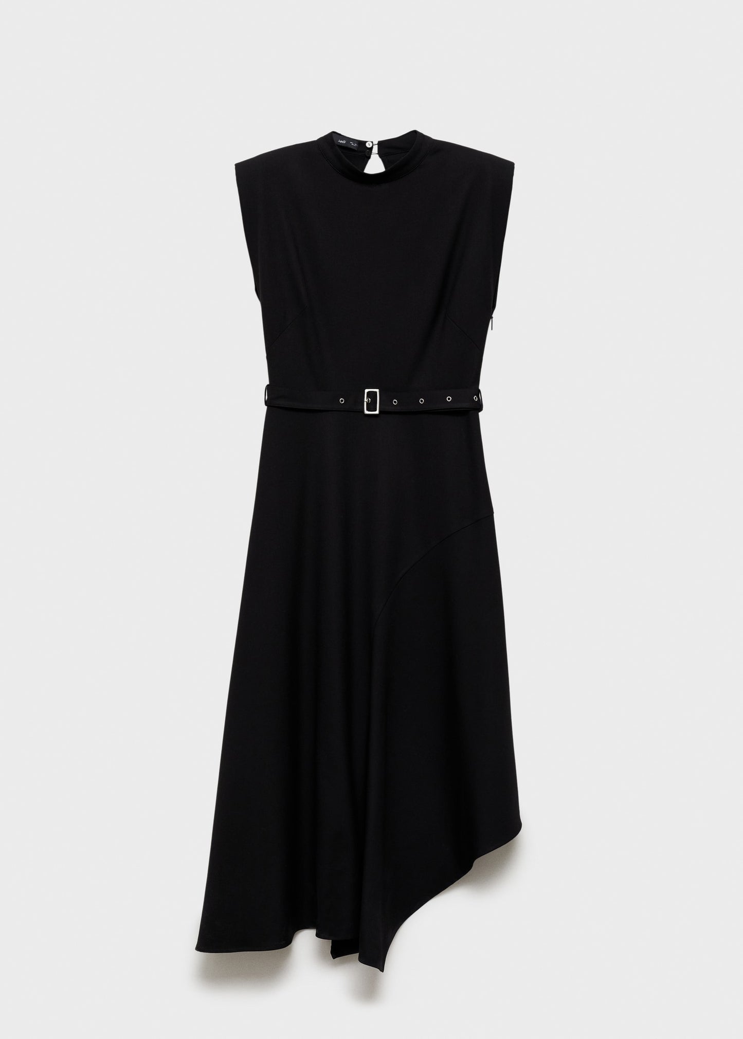 MANGO - Asymmetrical dress with belt black - 8 - Woman