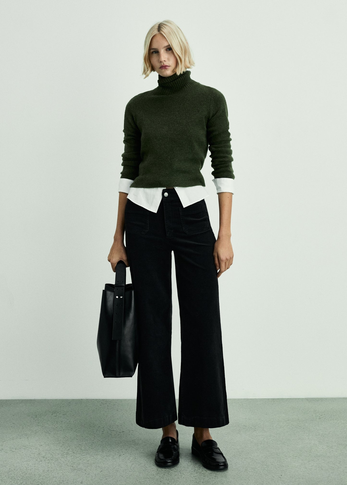 MANGO - Catherin culotte corduroy trousers black - 2 - Woman