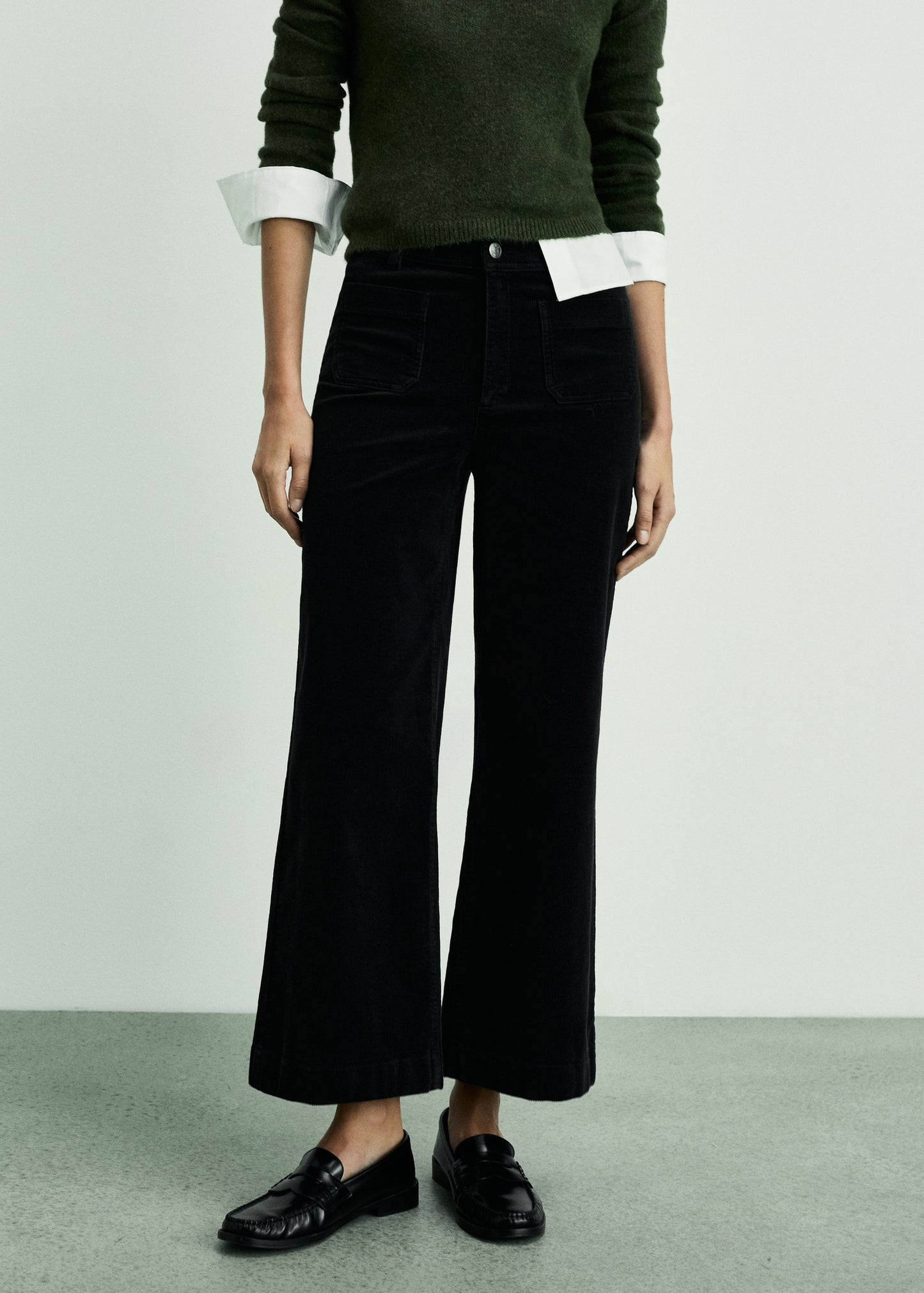 MANGO - Catherin culotte corduroy trousers black - 2 - Woman