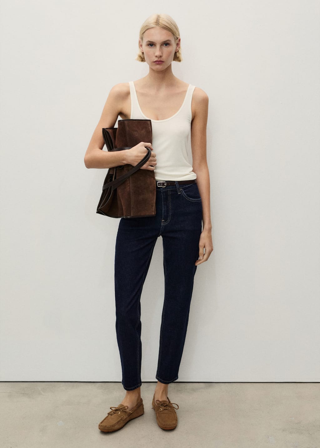 MANGO - Newmom comfort high-rise jeans open blue - 0 - Woman