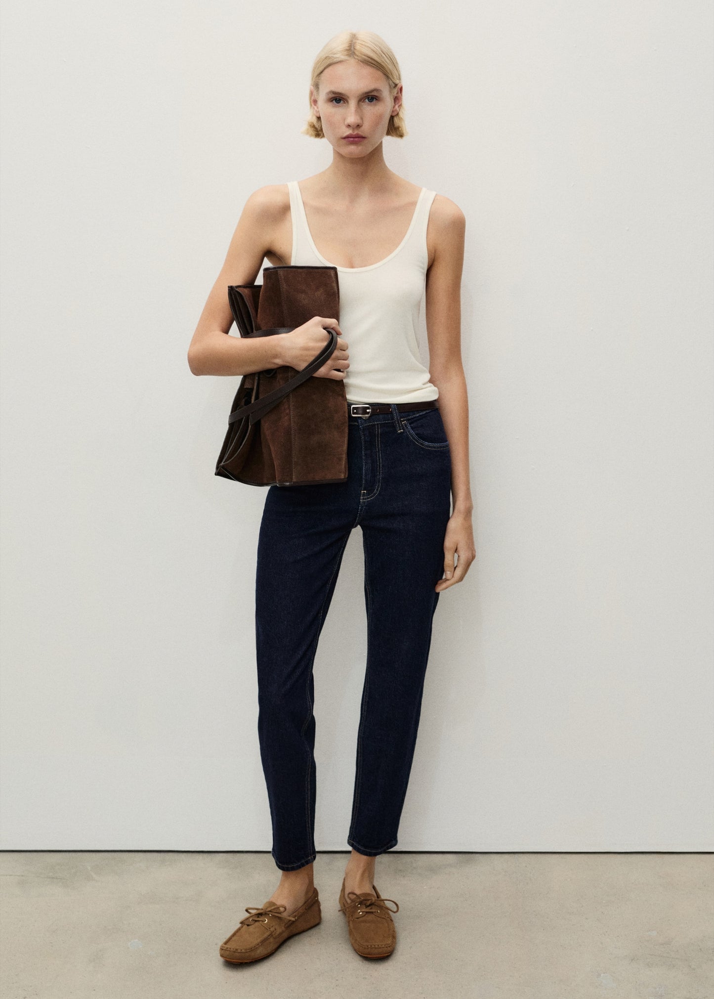 MANGO - Newmom comfort high-rise jeans open blue - 0 - Woman