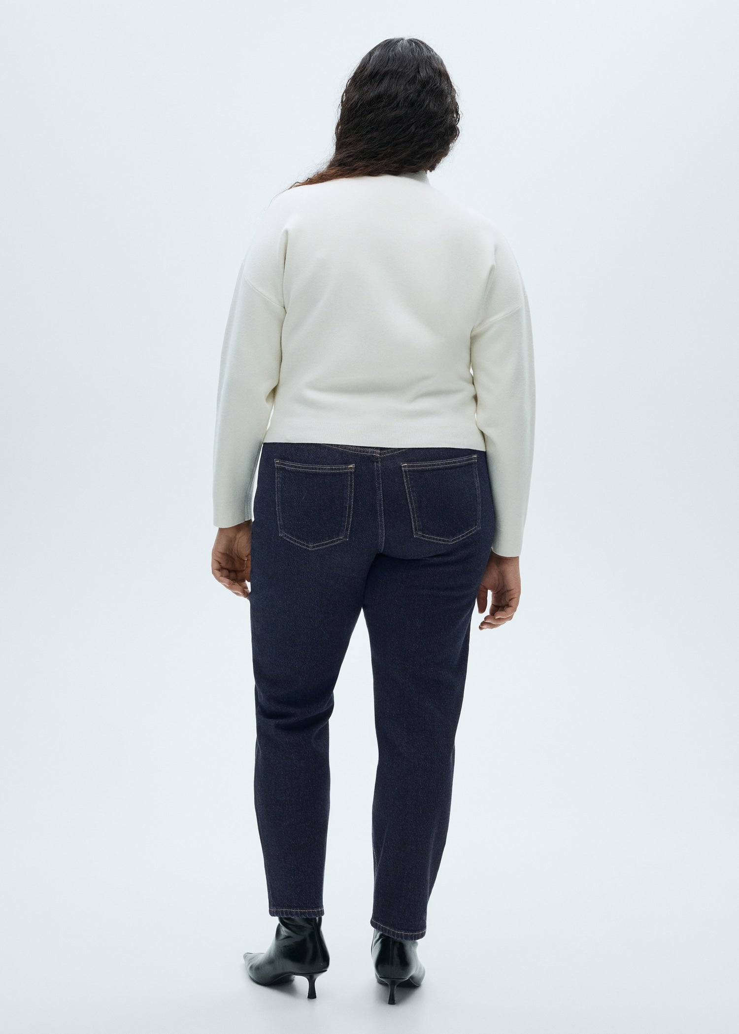 MANGO - Newmom comfort high-rise jeans open blue - 0 - Woman