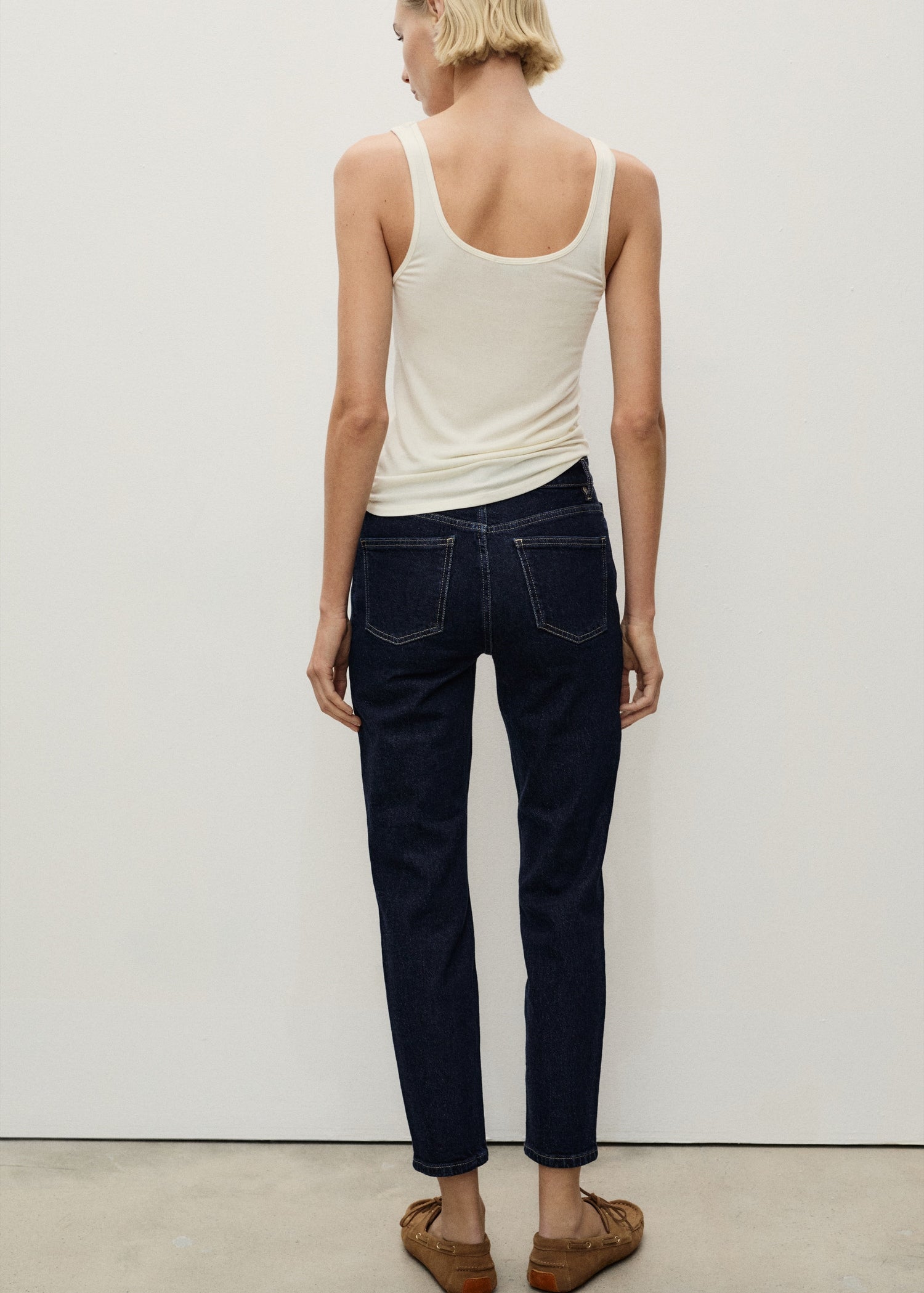 MANGO - Newmom comfort high-rise jeans open blue - 0 - Woman