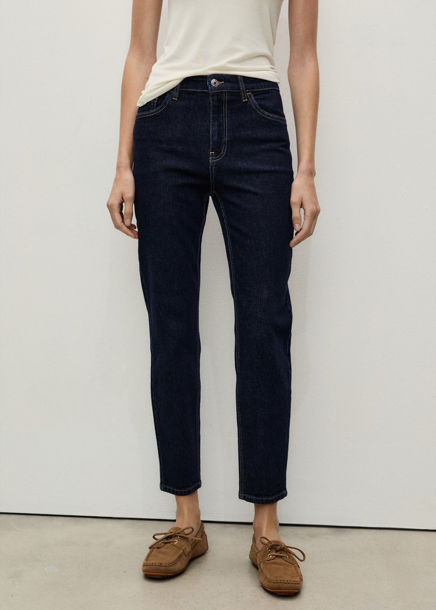 MANGO - Newmom comfort high-rise jeans open blue - 0 - Woman