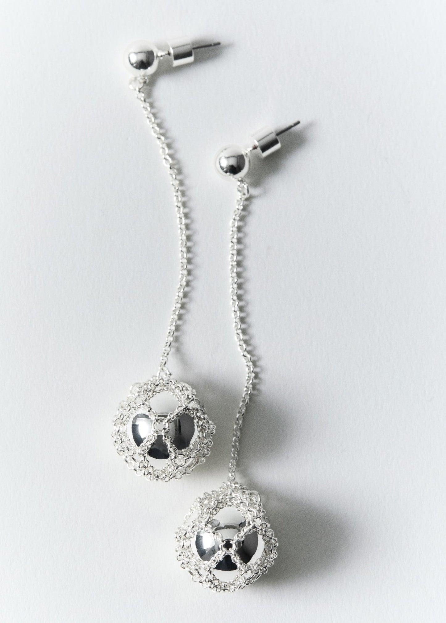 MANGO - Sphere drop earrings silver - One size - Woman