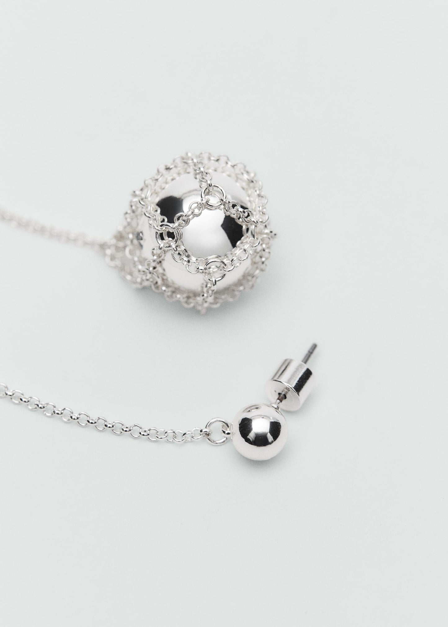 MANGO - Sphere drop earrings silver - One size - Woman