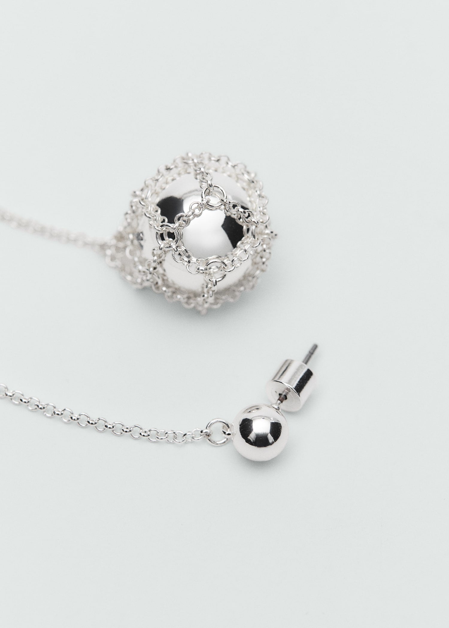 MANGO - Sphere drop earrings silver - One size - Woman