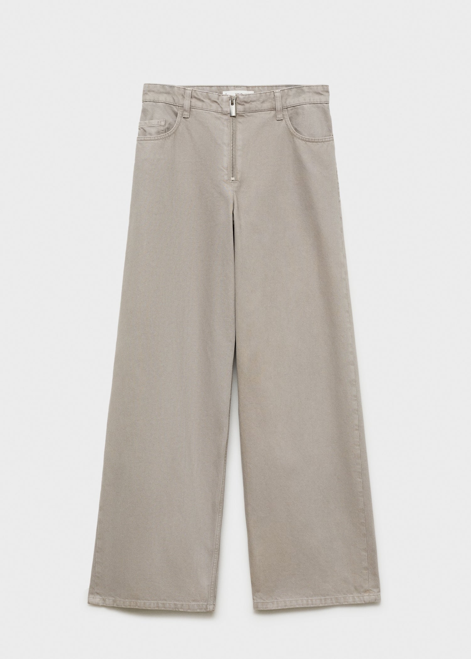 MANGO - Wideleg jeans with zip grey - 0 - Woman