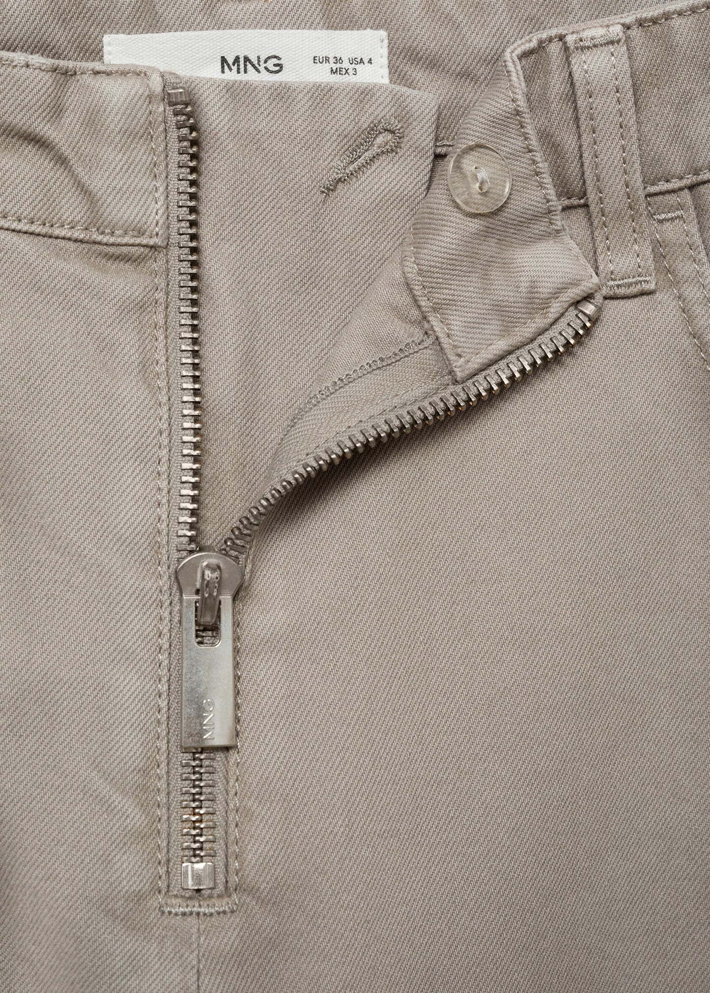 MANGO - Wideleg jeans with zip grey - 0 - Woman
