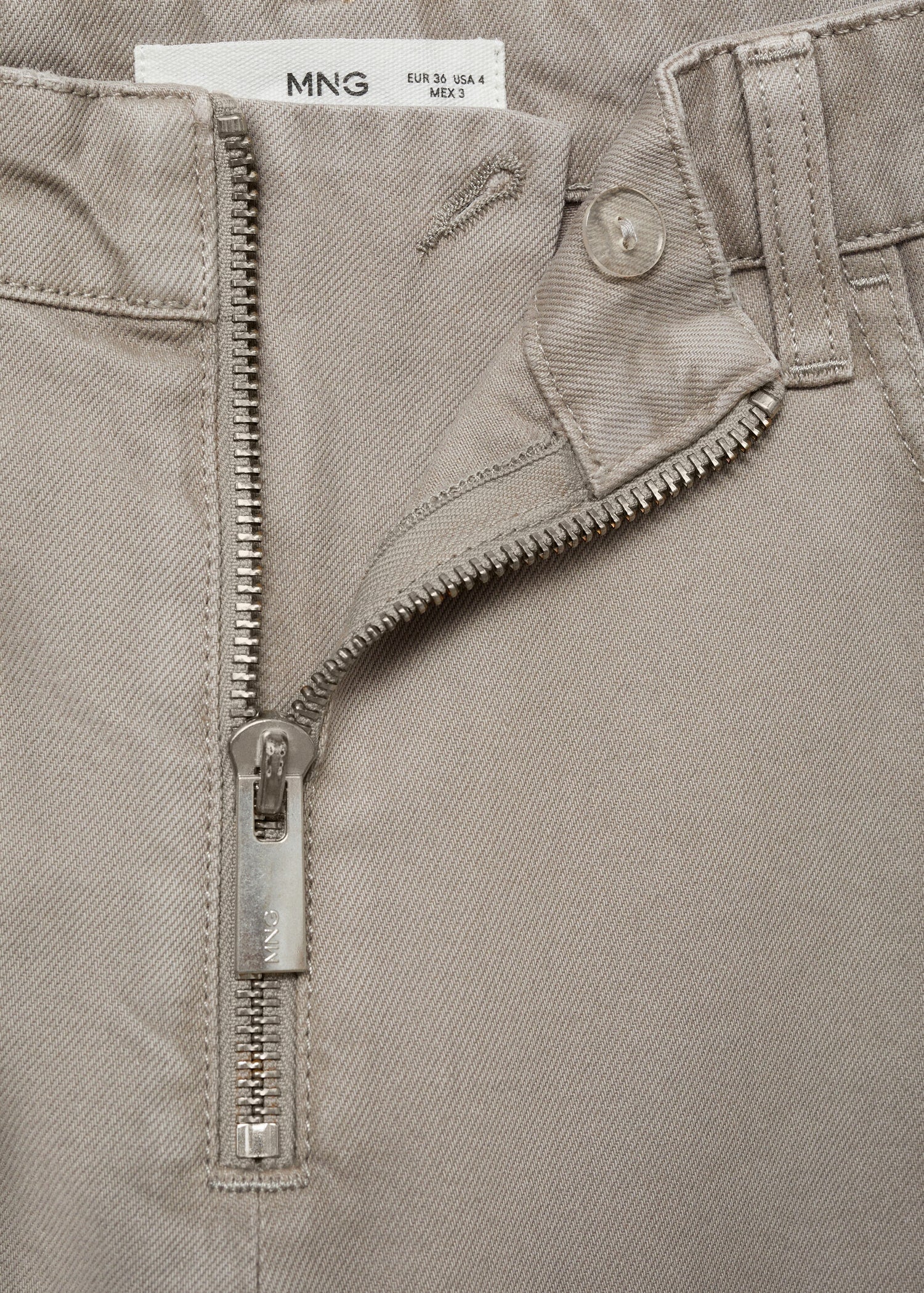 MANGO - Wideleg jeans with zip grey - 0 - Woman