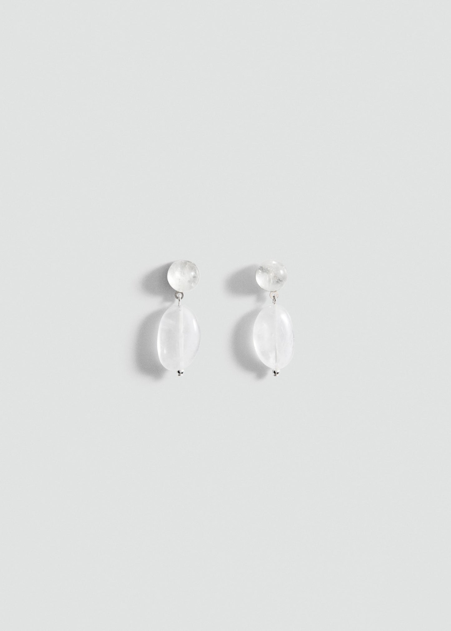 MANGO - Stone pendant earrings silver - One size - Woman