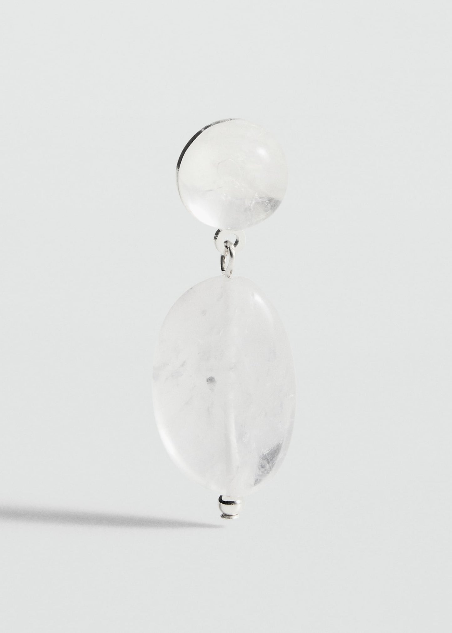 MANGO - Stone pendant earrings silver - One size - Woman