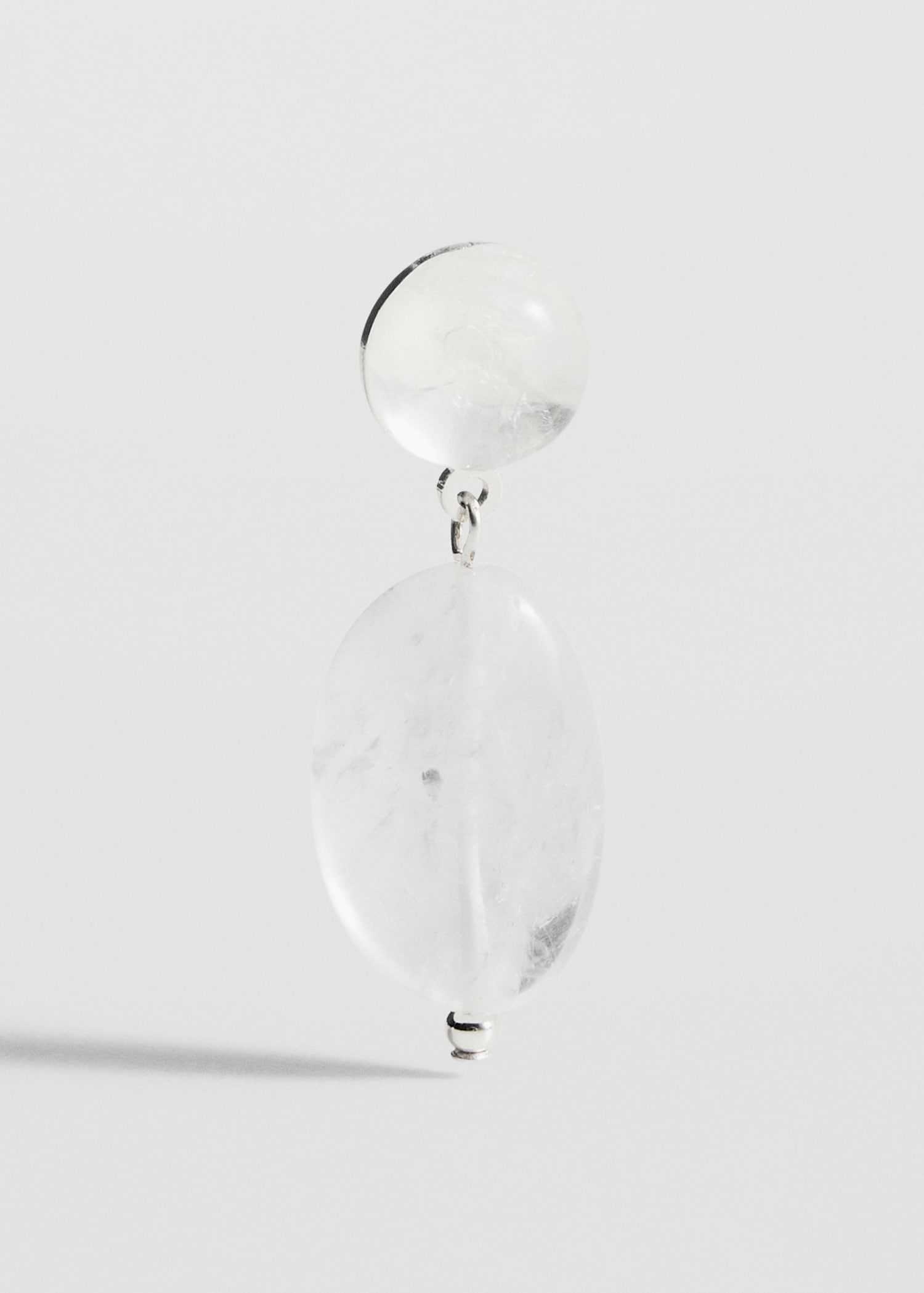 MANGO - Stone pendant earrings silver - One size - Woman