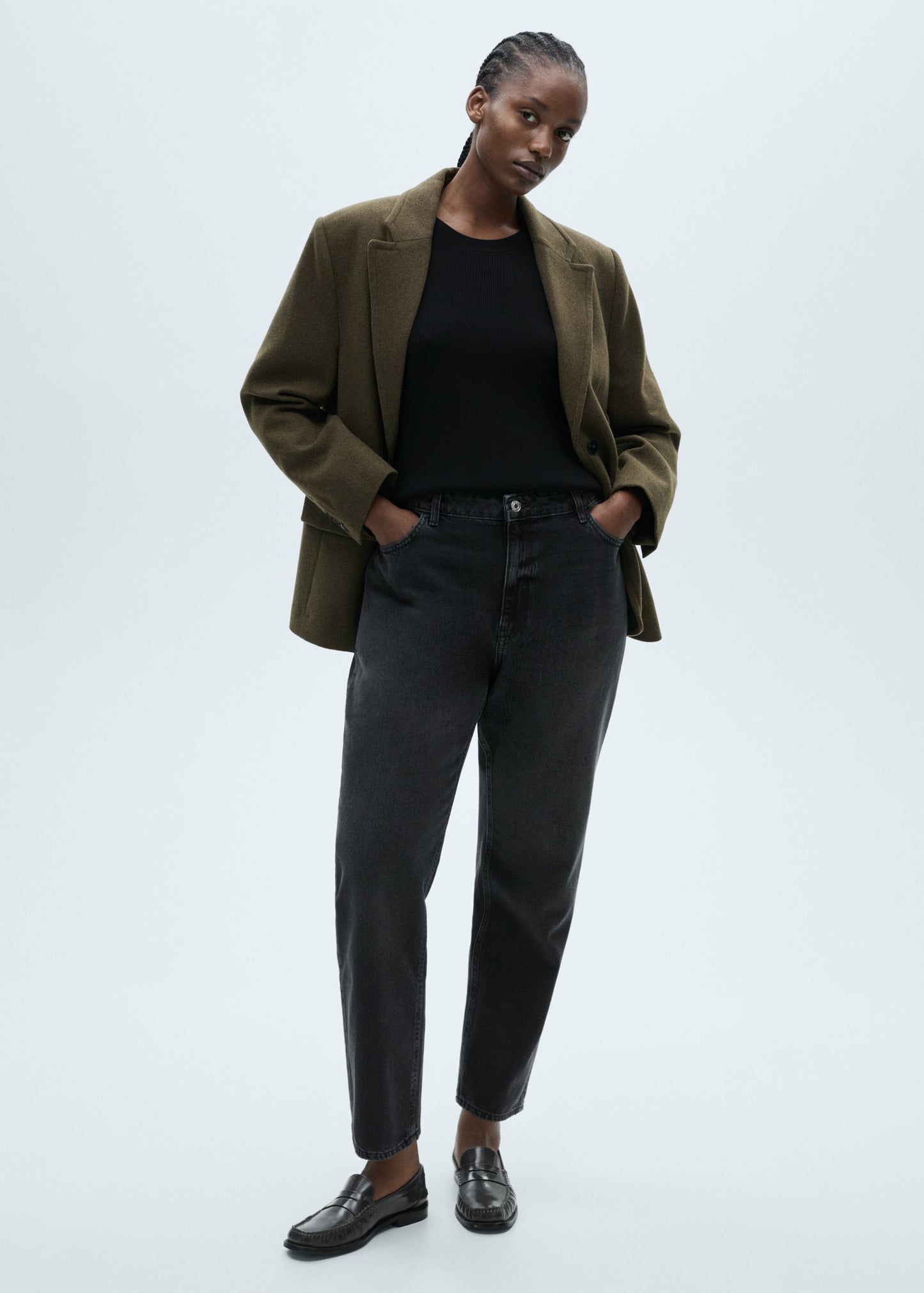 MANGO - Mom2000 high-rise jeans black denim - 10 - Woman
