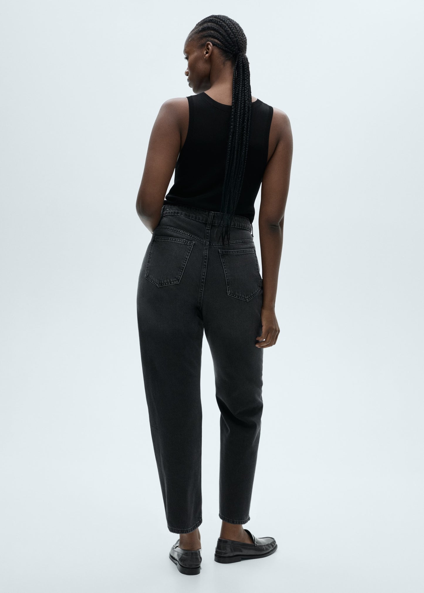 MANGO - Mom2000 high-rise jeans black denim - 10 - Woman