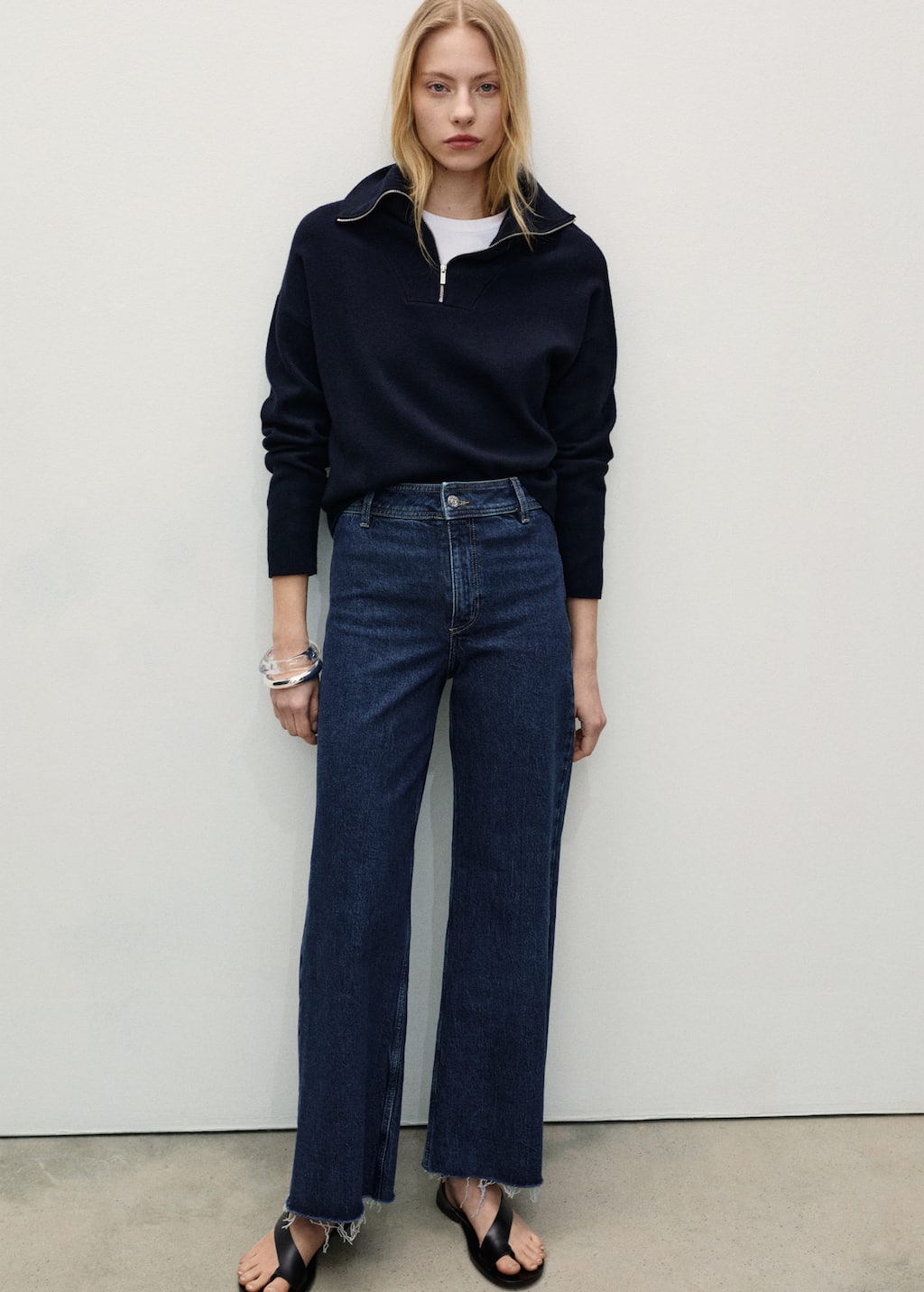 MANGO - Catherin culotte high-rise jeans dark blue - 2 - Woman