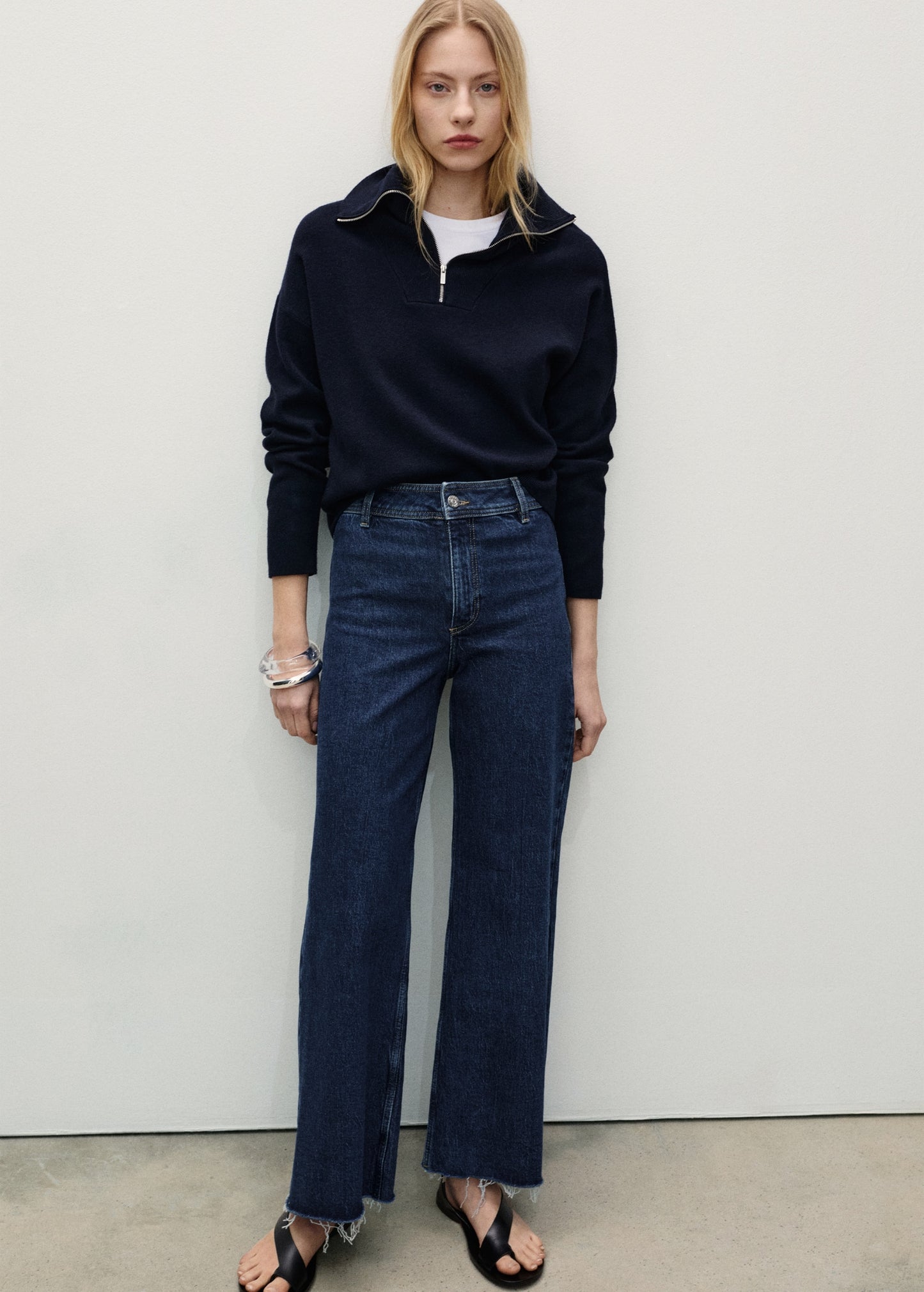 MANGO - Catherin culotte high-rise jeans dark blue - 2 - Woman
