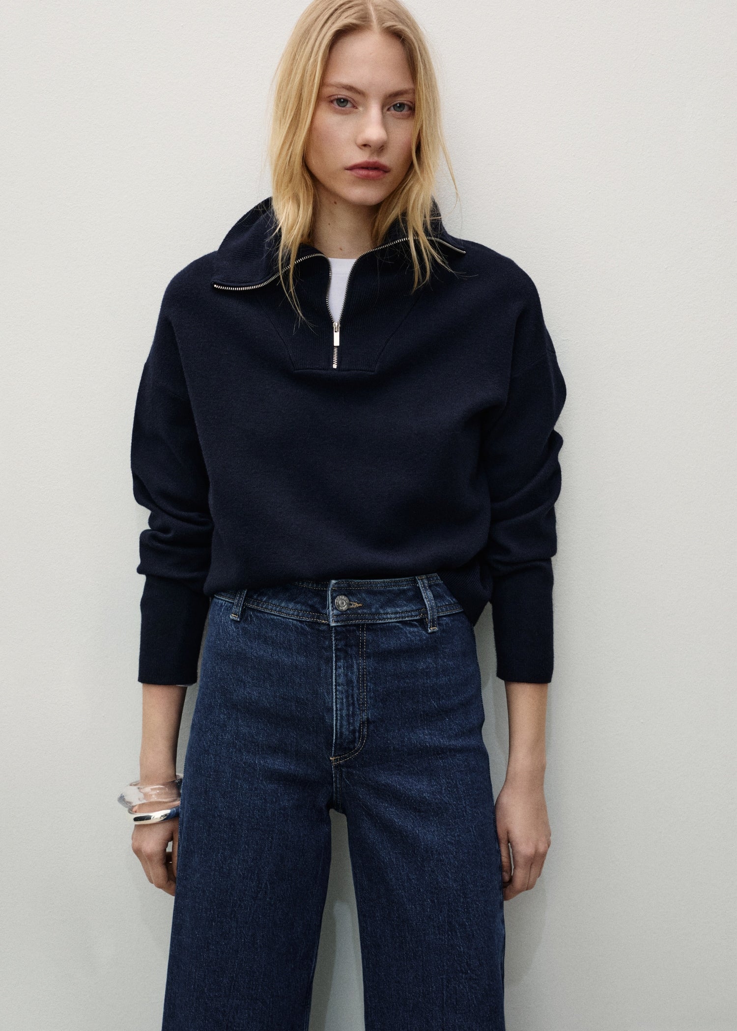 MANGO - Catherin culotte high-rise jeans dark blue - 2 - Woman