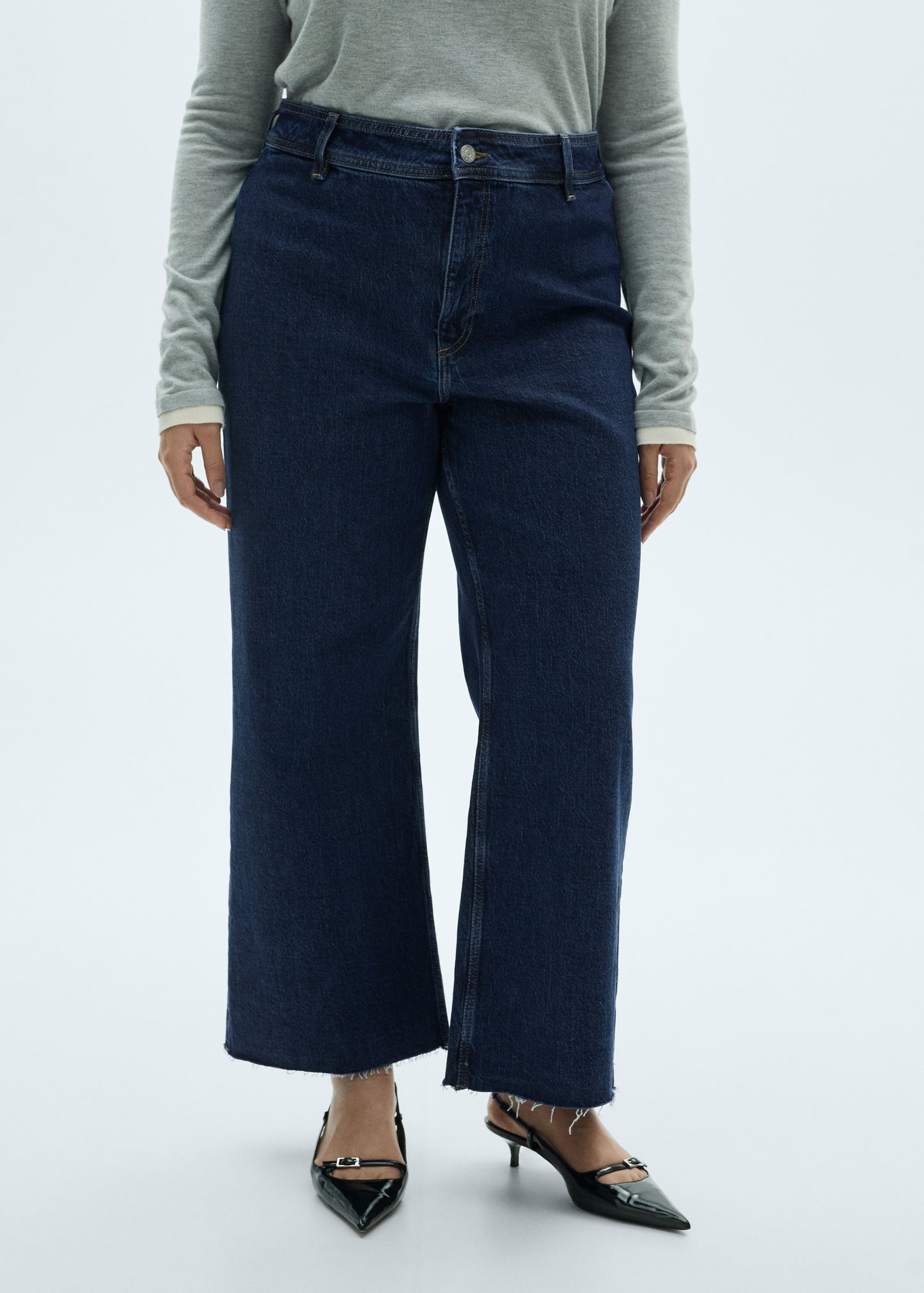 MANGO - Catherin culotte high-rise jeans dark blue - 2 - Woman