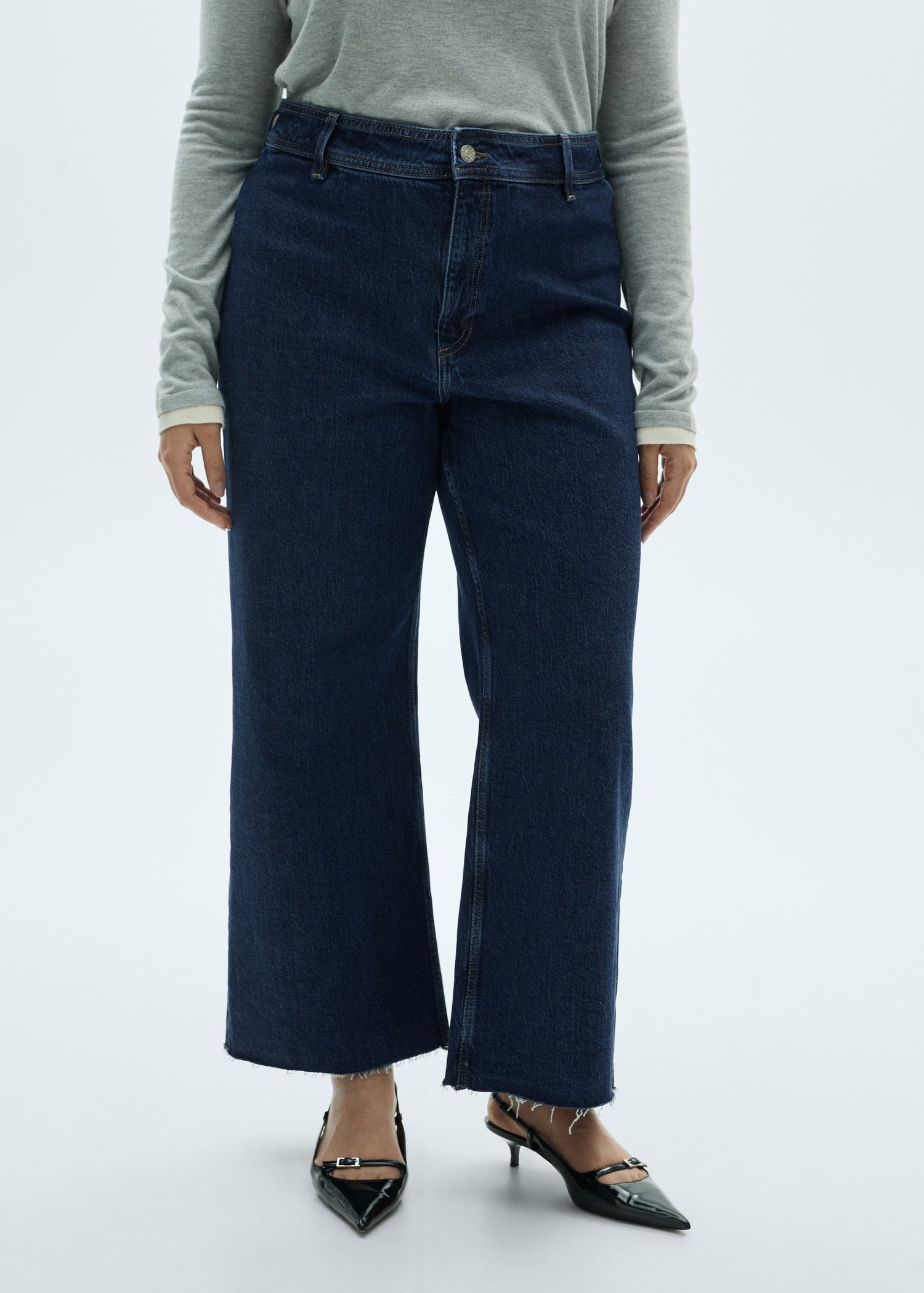 MANGO - Catherin culotte high-rise jeans dark blue - 2 - Woman