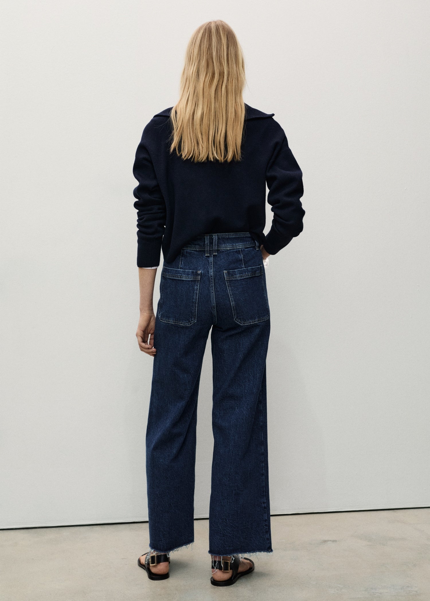 MANGO - Catherin culotte high-rise jeans dark blue - 2 - Woman