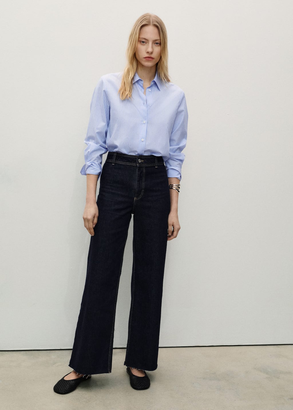 MANGO - Catherin rinse-wash culotte jeans open blue - 14 - Woman