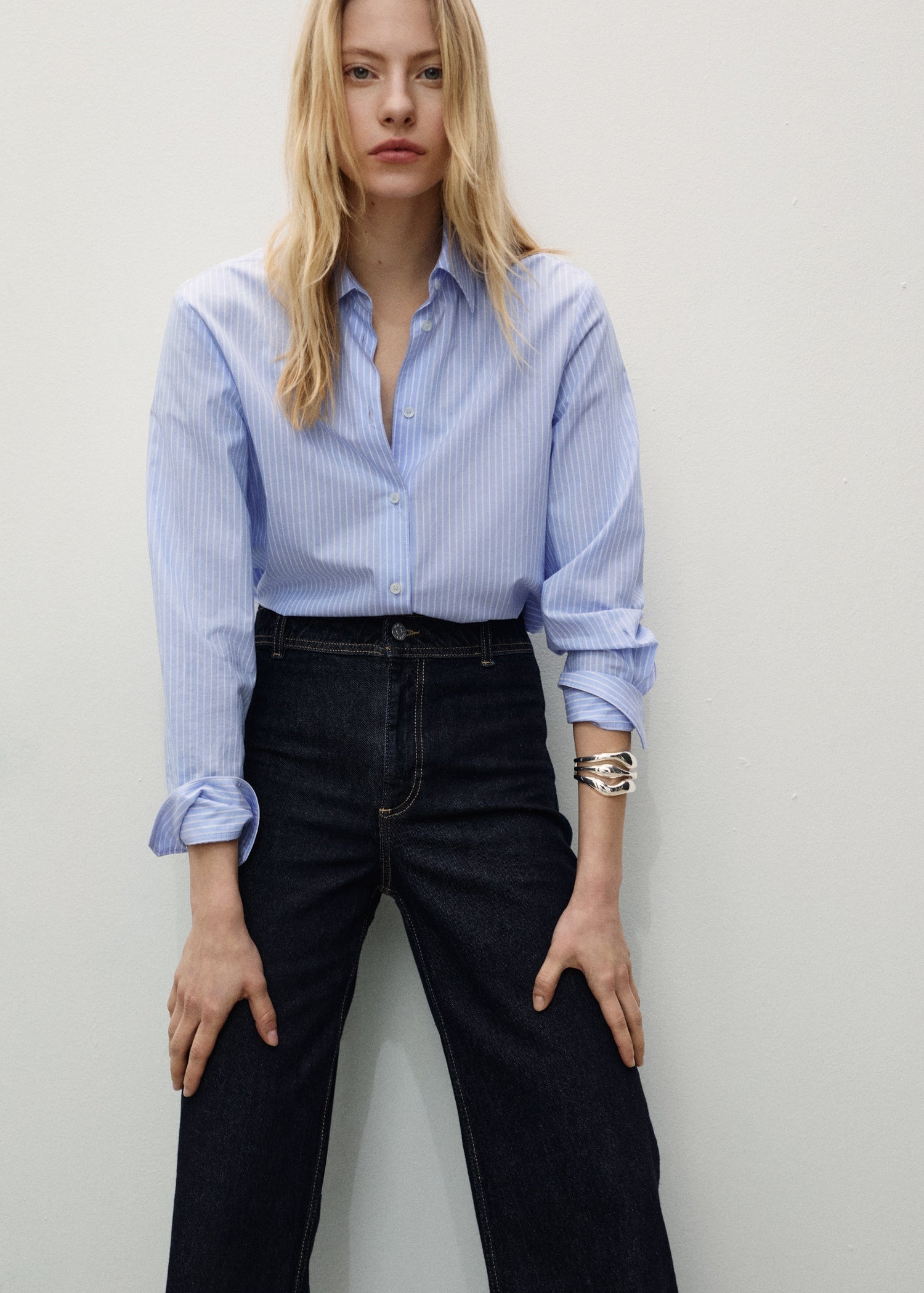 MANGO - Catherin rinse-wash culotte jeans open blue - 14 - Woman