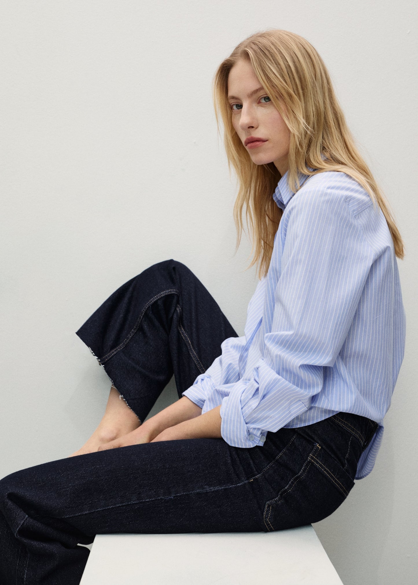 MANGO - Catherin rinse-wash culotte jeans open blue - 14 - Woman