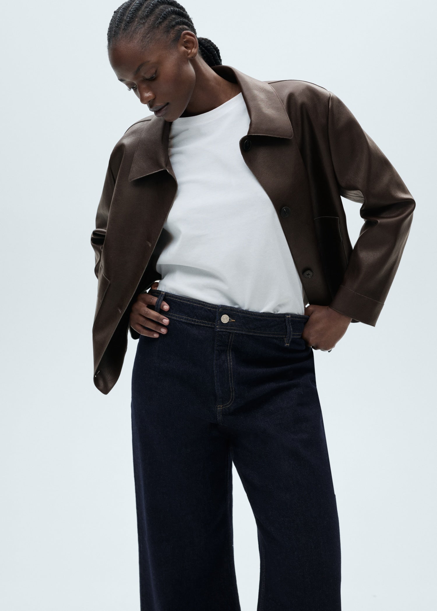 MANGO - Catherin rinse-wash culotte jeans open blue - 14 - Woman