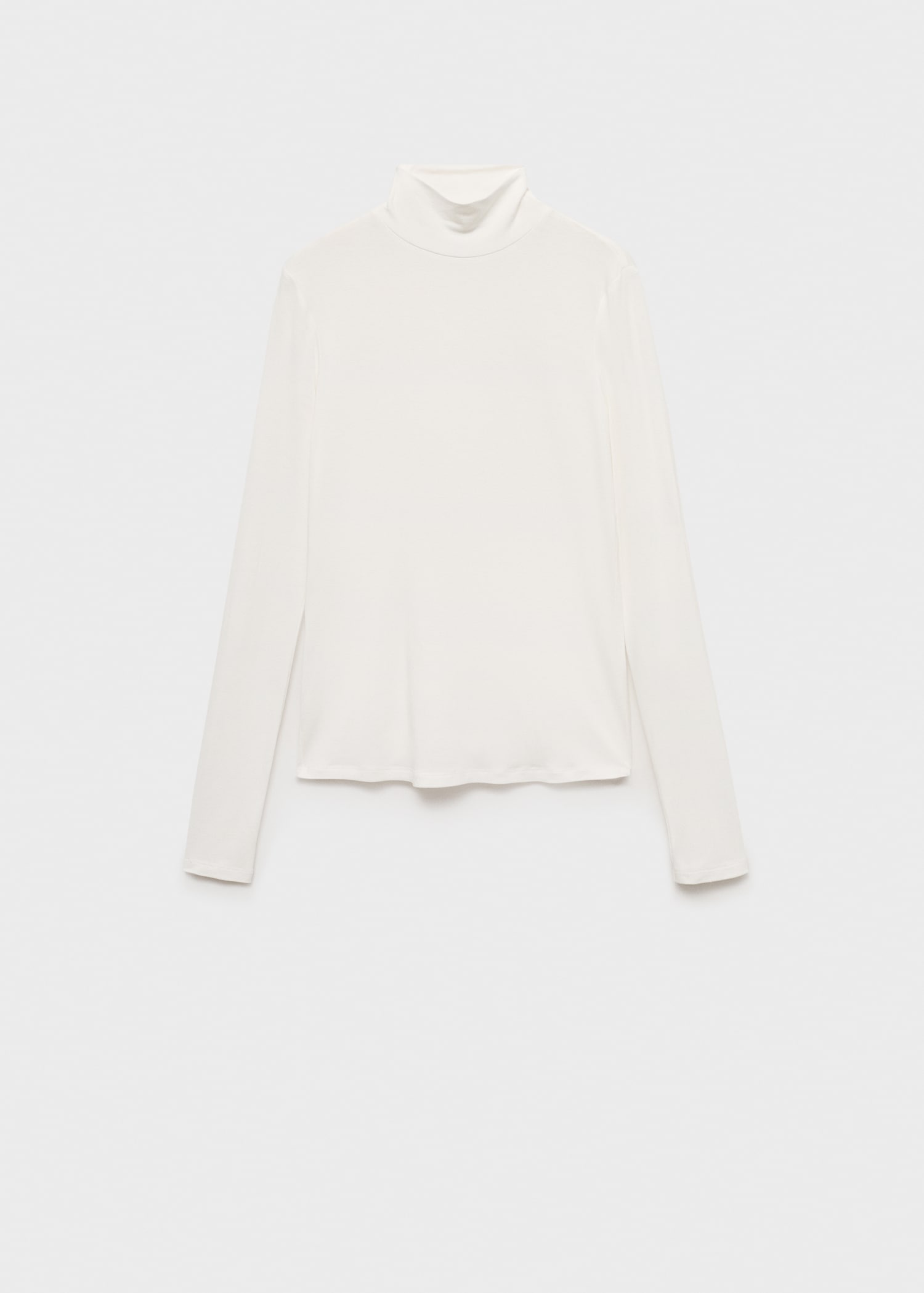 MANGO - Fitted turtleneck t-shirt white - M - Woman