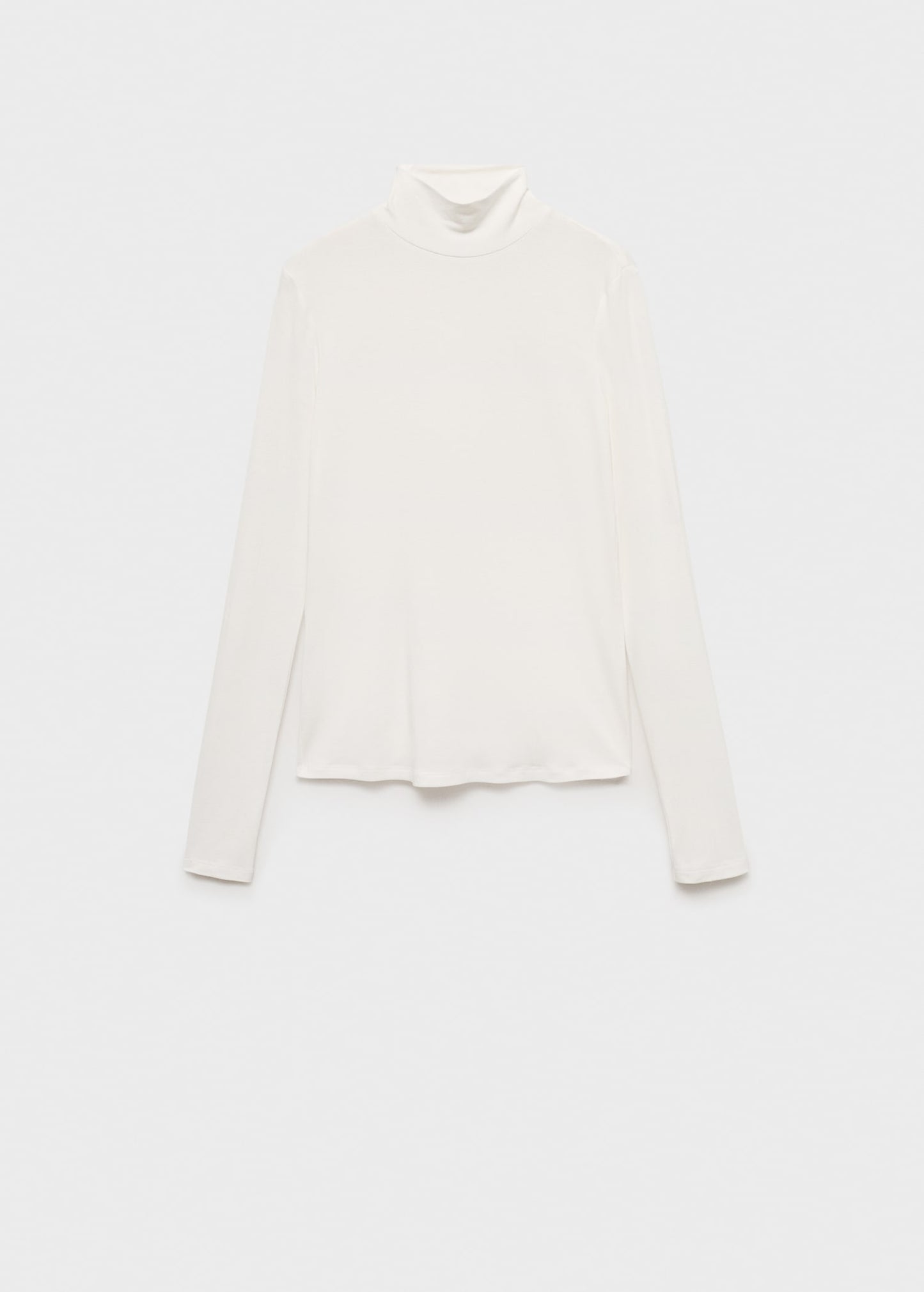 MANGO - Fitted turtleneck t-shirt white - M - Woman